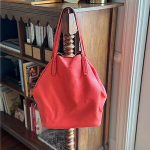 Splendid Leather (Pebbled) Tote Bag in Bright Coral